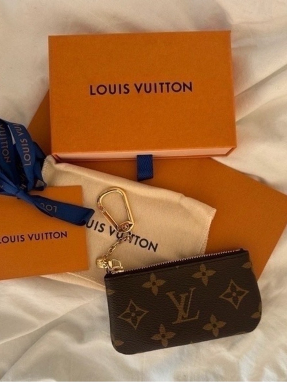 Louis Vuitton Monogram Key & Card Holder with Gold Hook